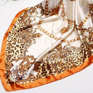 Leopard Satin Scarf